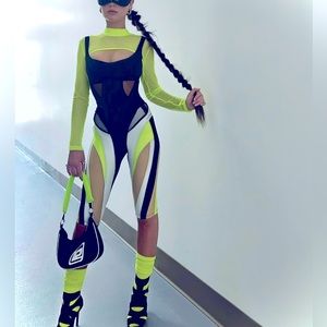 MUGLER Lycra Lift Spiral Legging Polyamide AUTH XS/34 fabulous outfit